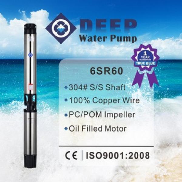 6SR60 oil filled stainless steel impeller 15hp submersible pump ,deep well submersible pump #1 image