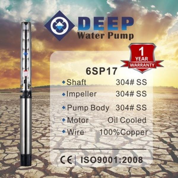 6SP17-4 6 inch 304 Satinless Steel bowl / impeller Deep Well submersible water Pump 50Hz. 60Hz. upto 20 HP #1 image